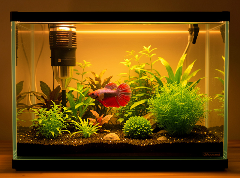 A warm planted nano aquarium with a healthy betta, the correct alternative to a bowl