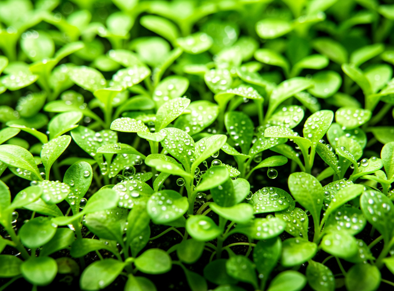Lush pearling planted nano aquarium with healthy carpet under bright LED lighting