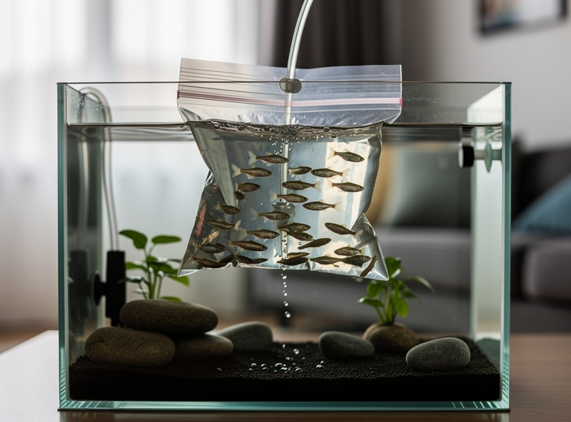 Drip acclimating new fish into a freshly cycled nano aquarium after a large water change